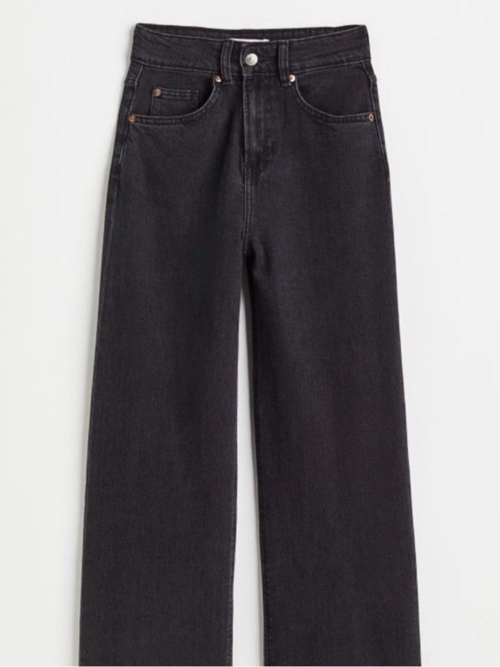 H&M Wide Leg Black Denim Pant Size 12